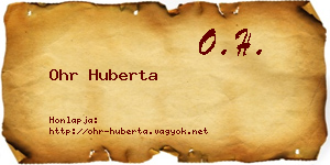 Ohr Huberta névjegykártya